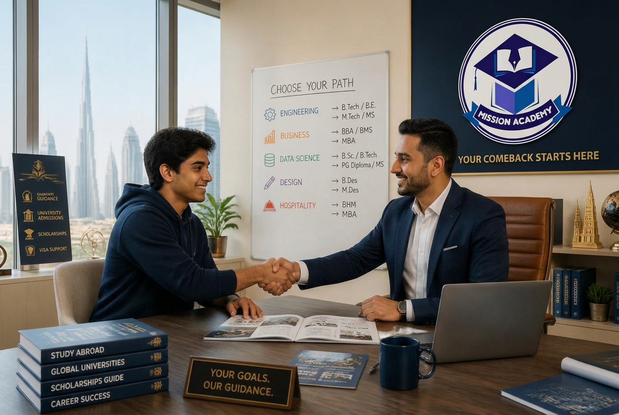 Mission Academy UAE counsellor with student